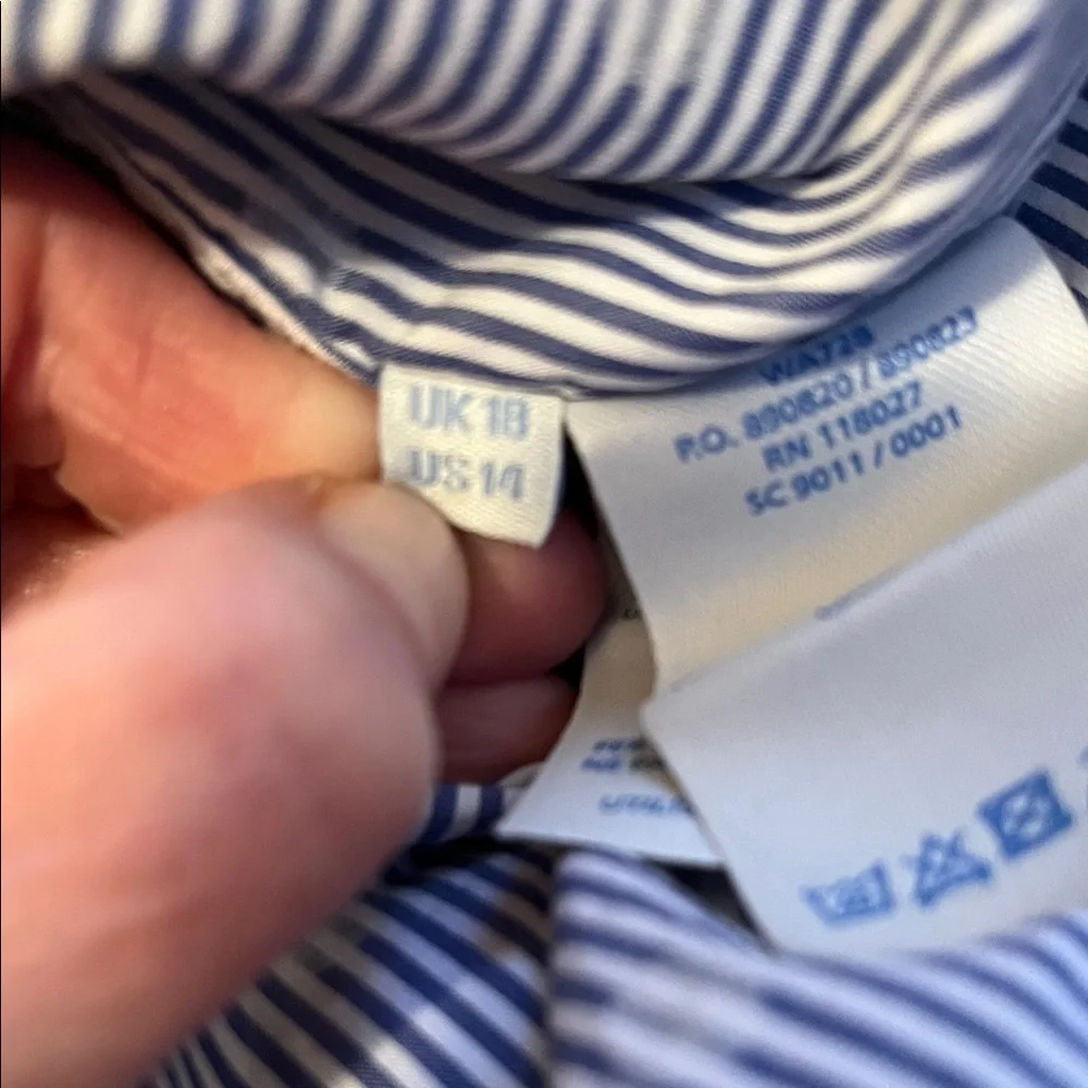 Boden Relaxed Button-down Weekend Blue White Polka Dot Striped Shirt 100% Cotton - Picture 5 of 6